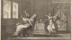 La caduta di Innocenzo XII dopo l'elezione nel 1691 in una stampa dell'epoca / PD